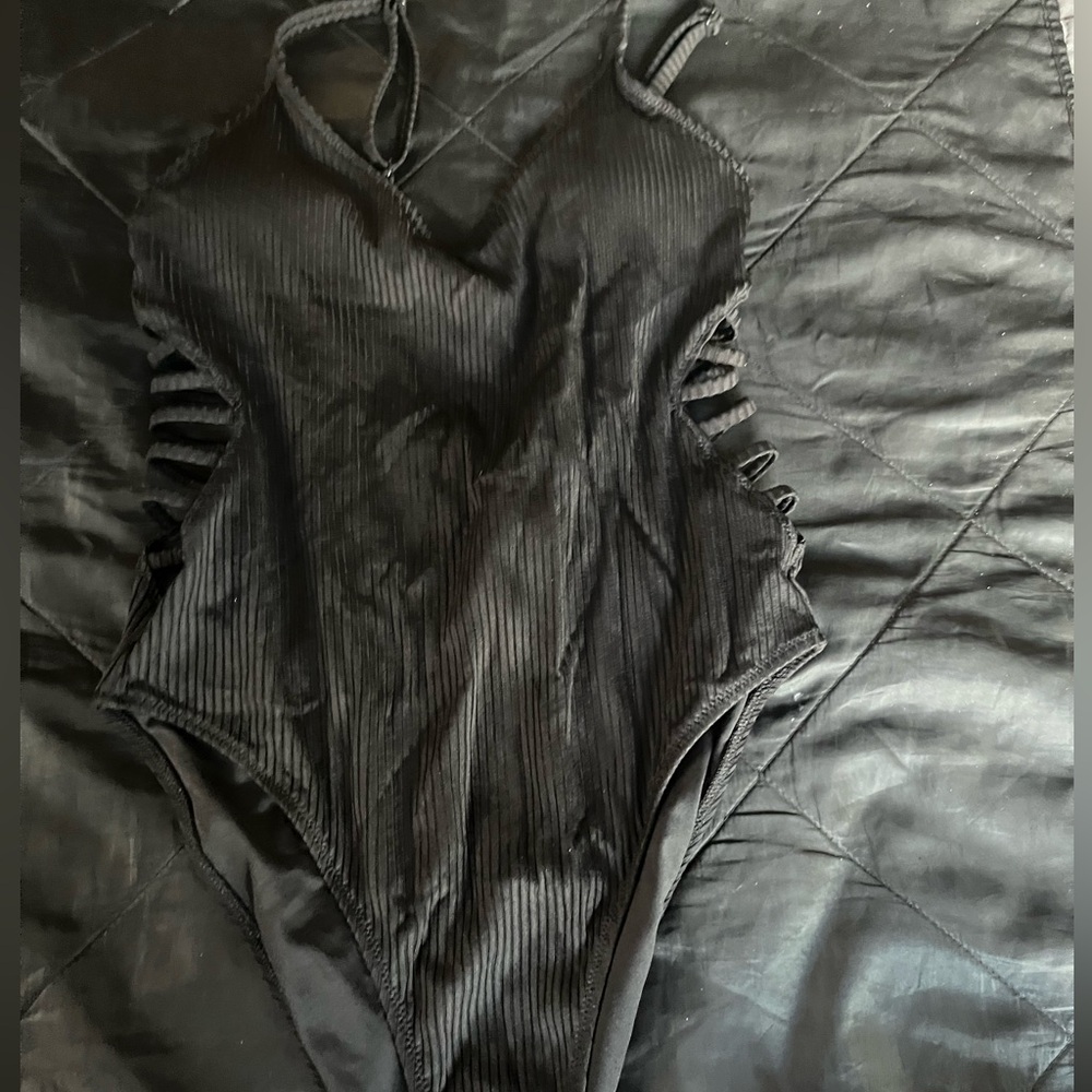 Victoria's Secret Black Ribbed One Piece Swimsuit